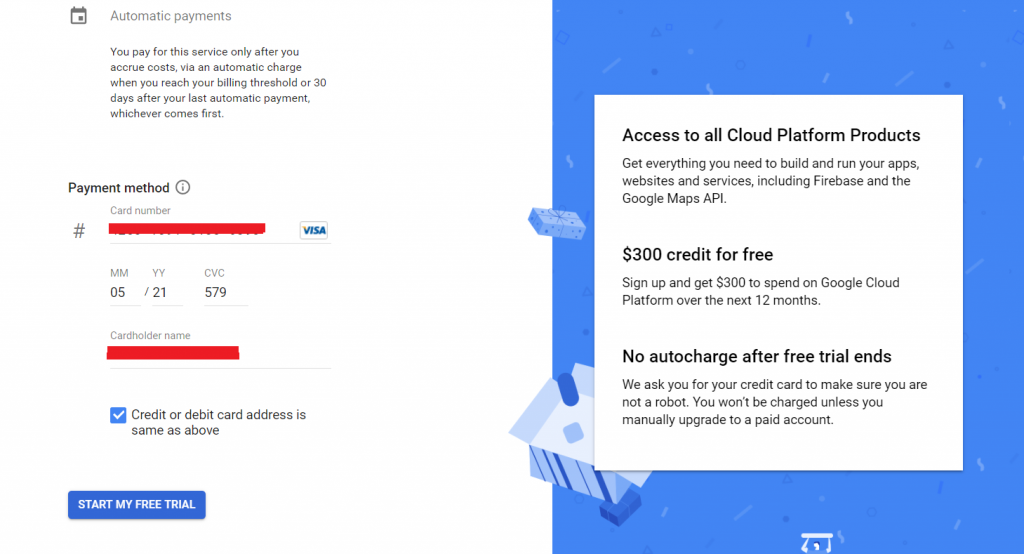 Google Cloud Payment