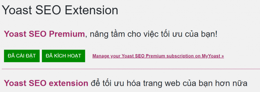 Activate Yoast SEO Premium