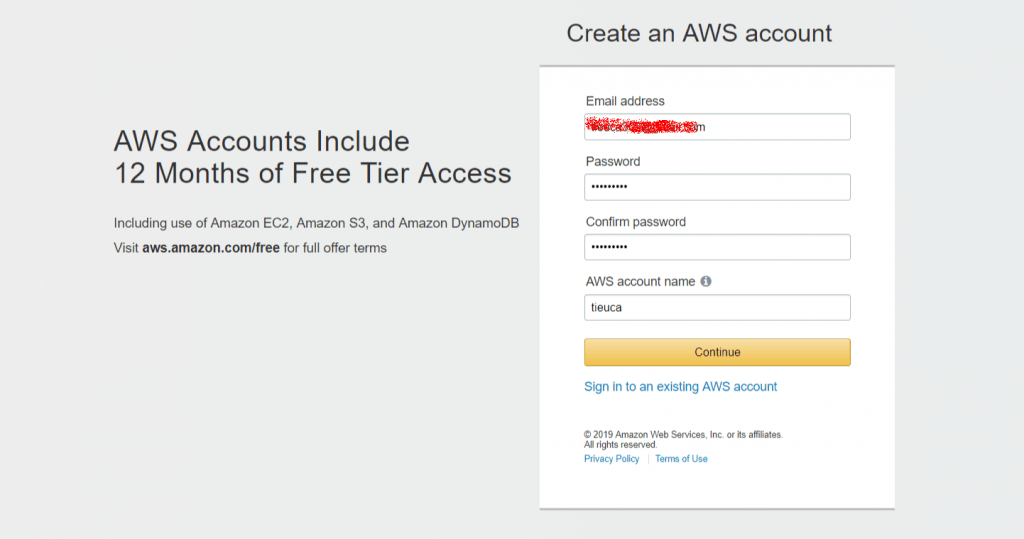 AWS Console Signup