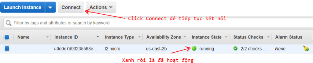 Instances EC2 Management Console