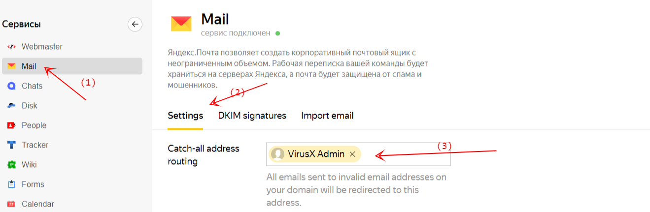 Catch all address routing