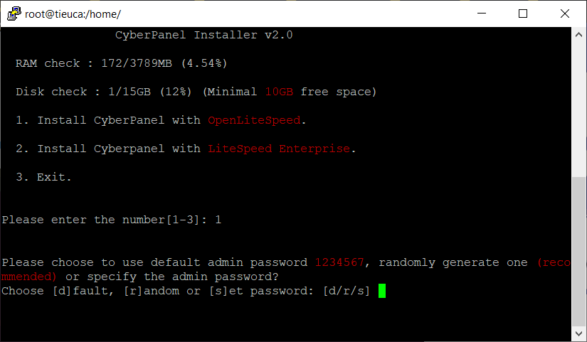cyberpanel install 3