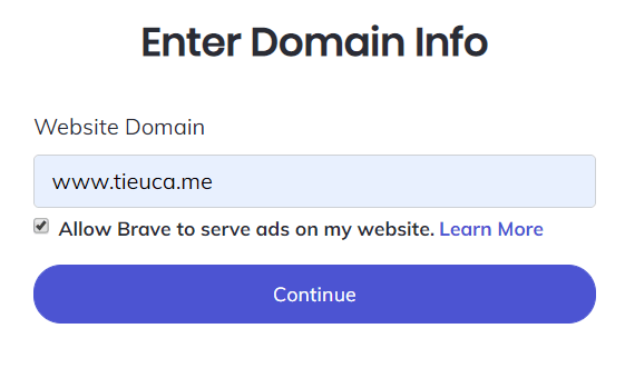 Brave - Enter doamin info