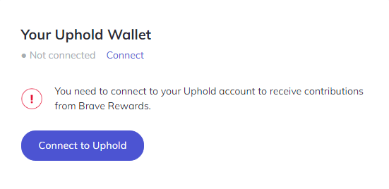 Kết nối Brave & ví Uphold