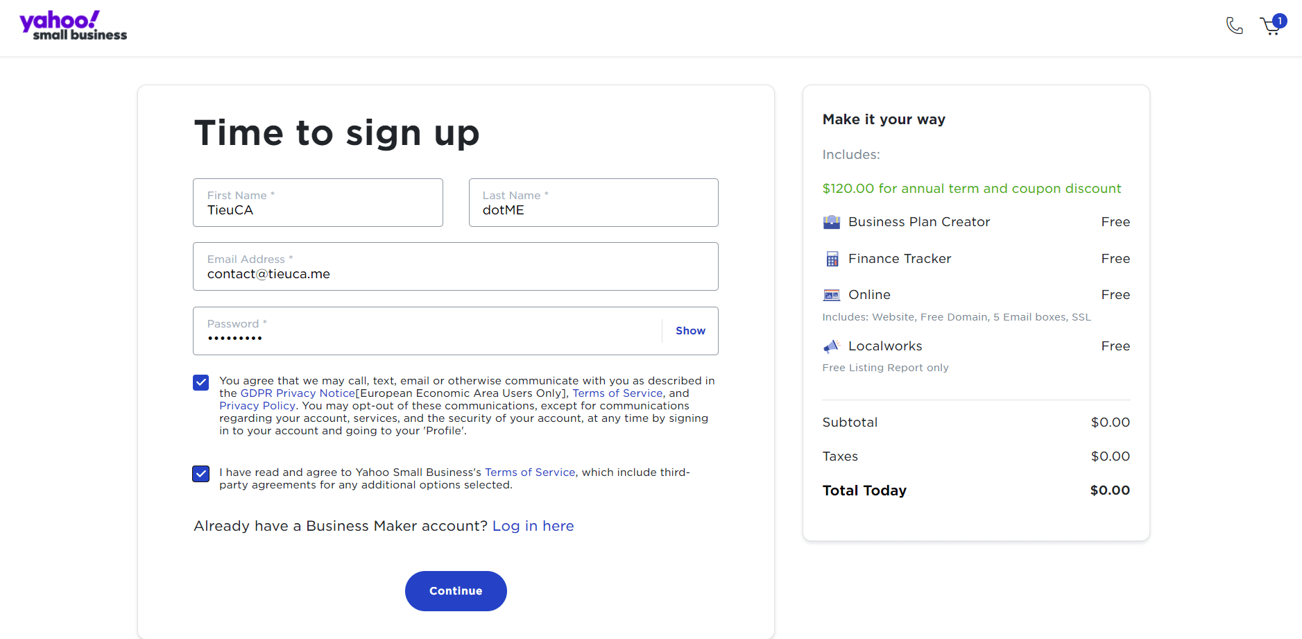 Miễn phí tên miền .COM, .NET, .ORG trên Yahoo 3